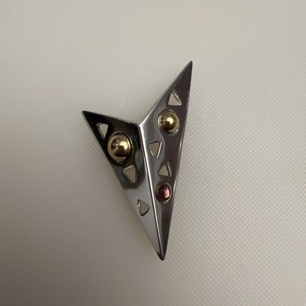 Signed Piscitelli Vintage 1980s Modernist Costume Fashion Jewelry Brooch Gift